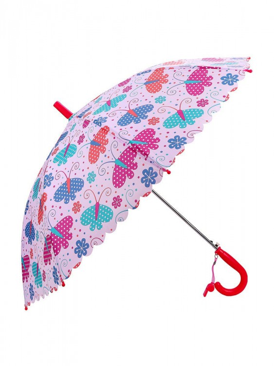 Зонт детский Весенние бабочки, 48 см, свисток, полуавтомат