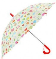 Зонт детский Сердечки, 48 см, свисток, полуавтомат